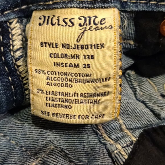 Miss Me Mid Rise Easy Boot Jeans SIZE 27 - Picture 5 of 6